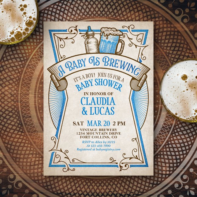 Invitation Baby shower de brasserie pour bébés (Créateur téléchargé)