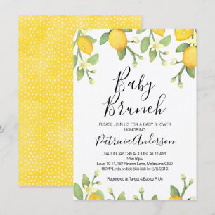 Invitation Baby shower de Brunch au citron neutre pour les ho