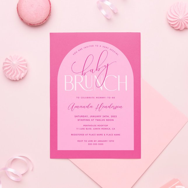Invitation Baby shower de Brunch pour bébé rose Fille Invitat (Créateur téléchargé)