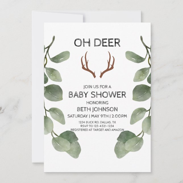 Invitation Baby shower de bûcheron (Devant)