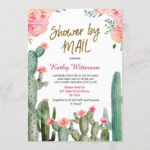Invitation Baby shower de cactus mexicain par courrier