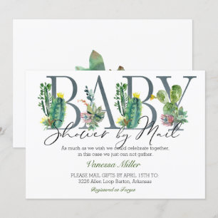Invitation Baby shower de Cactus par courrier