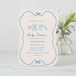 Invitation Baby shower de cadre à mâchoires molles