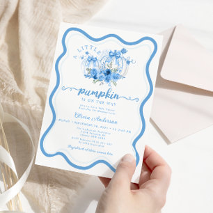 Invitation Baby shower de cadre d'onde de Citrouille Little b