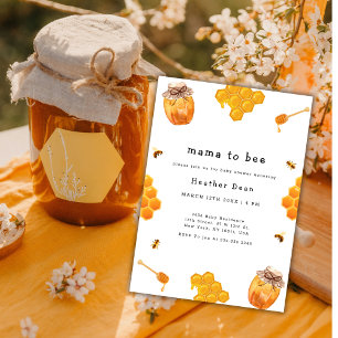 Invitation Baby shower de cadre Mama to Bee Honey