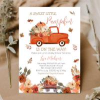 Baby shower de camion Citrouille rouge Feuilles d'