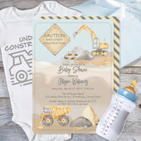 Baby shower de camion de construction