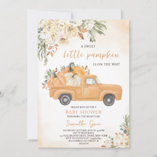Invitation Baby shower de camions Citrouilles neutres selon l
