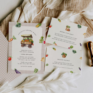 Invitation Baby shower de campagne du marché des fermiers cul