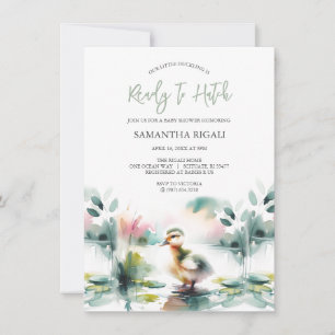 Invitation Baby shower de canard à aquarelle neutre pour le g