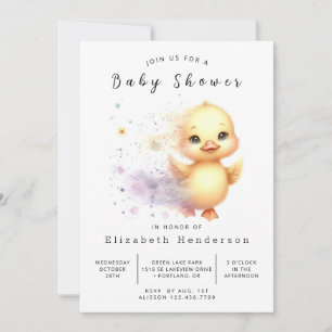 Invitation Baby shower de canard à imprimer pour fille