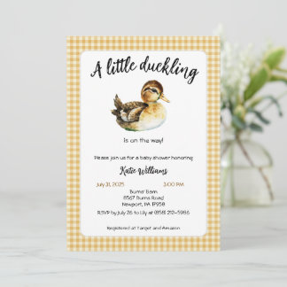Invitation Baby shower de canard aquarelle