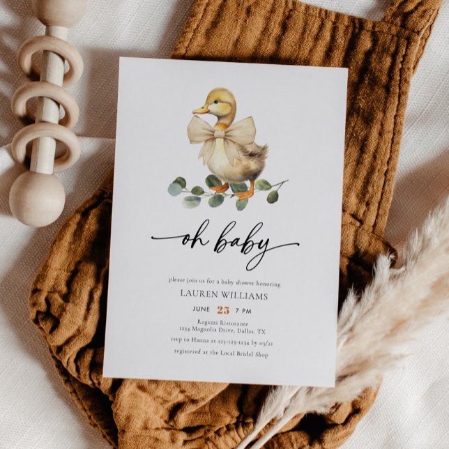 Invitation Baby shower de canard d'aquarelle neutre pour les  (Créateur téléchargé)