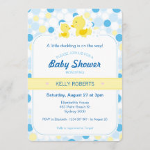 Invitation Baby shower de canard en caoutchouc