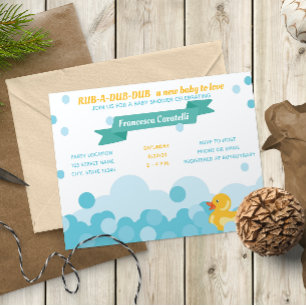 Invitation Baby shower de canard en caoutchouc