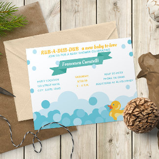 Invitation Baby shower de canard en caoutchouc