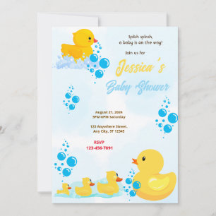 Invitation Baby shower de canard en caoutchouc