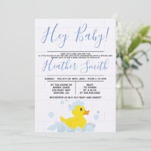 Invitation Baby shower de canard en caoutchouc