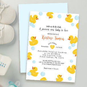 Invitation Baby shower de canard en caoutchouc   C