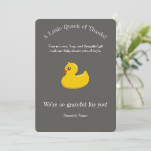 Invitation Baby shower de canard en caoutchouc jaune - merci