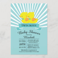 Invitation Baby shower de canard en caoutchouc Twi