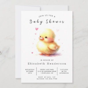 Invitation Baby shower de canard en ligne enchanté