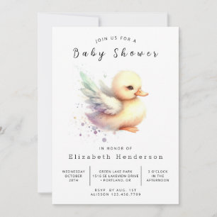 Invitation Baby shower de canard en ligne Watercolor