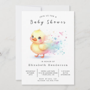 Invitation Baby shower de canard moderne à imprimer