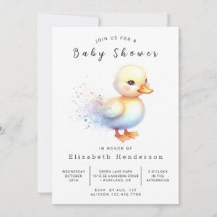 Invitation Baby shower de canard modifiable fille