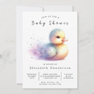 Invitation Baby shower de canard modifiable neutre selon le s