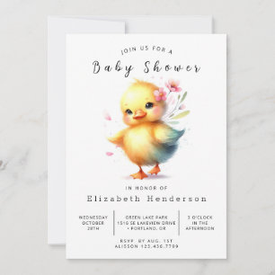 Invitation Baby shower de canard numérique classique