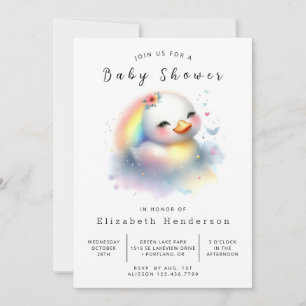 Invitation Baby shower de canard numérique enchanté