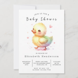 Invitation Baby shower de canard numérique Pastel