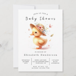 Invitation Baby shower de canard simple modifiable