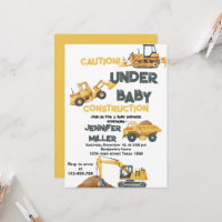 Baby shower de canon à pompe jaune de construction