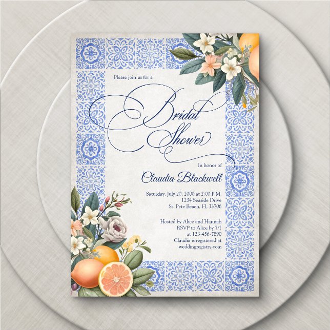 Invitation Baby shower de Carrelage méditerranéen (Créateur téléchargé)