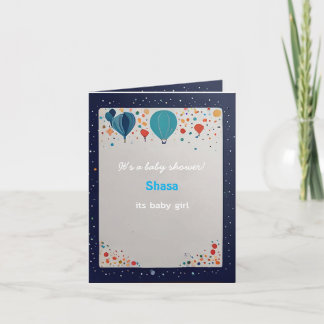 Invitation baby shower de célébration des ballons bleus pour