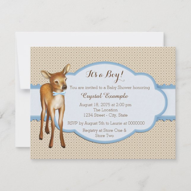 Invitation Baby shower de cerfs (Devant)
