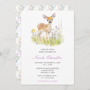 Invitation Baby shower de cerfs de printemps