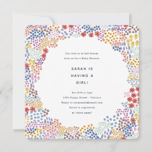 Invitation Baby shower de champ de fleurs