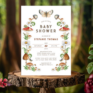 Invitation Baby shower de champignon d'aquarelle  
