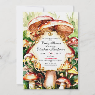 Invitation Baby shower de champignon Whimsical Woodland