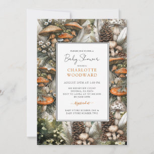 Invitation Baby shower de champignons