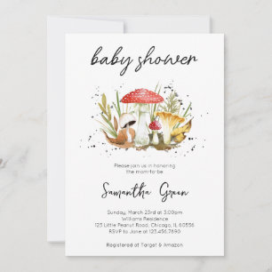 Invitation Baby shower de champignons