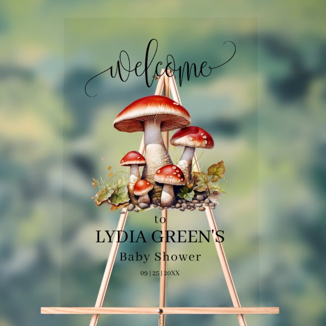 Invitation Baby shower de champignons, Baby shower (Neutre)