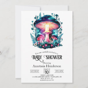 Invitation Baby shower de champignons de bois de forêt