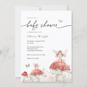 Invitation Baby shower de champignons des bois