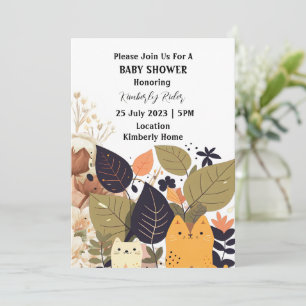 Invitation Baby shower de chats de Bohême