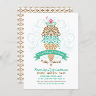 Invitation Baby shower de chaudières et de crème glacée