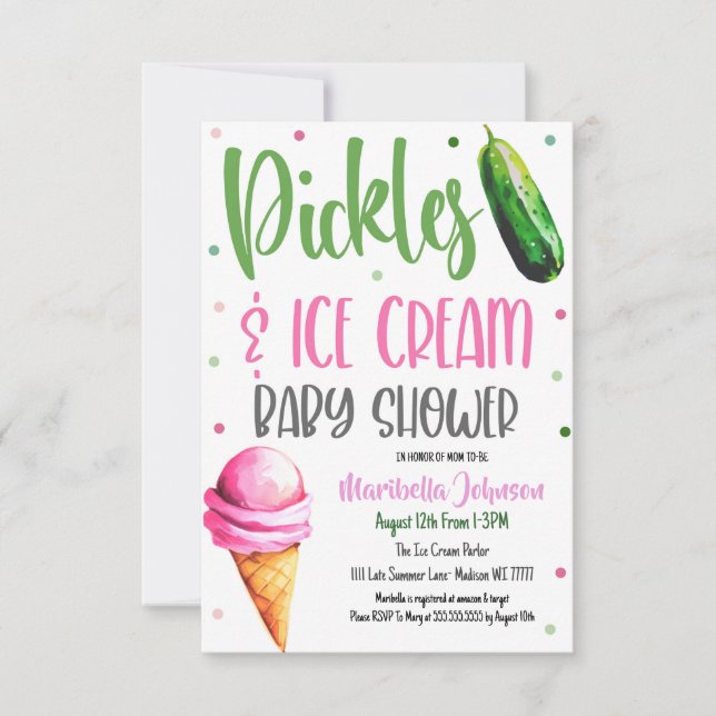 Invitation Baby shower de chaudières et de crème glacée (Devant)